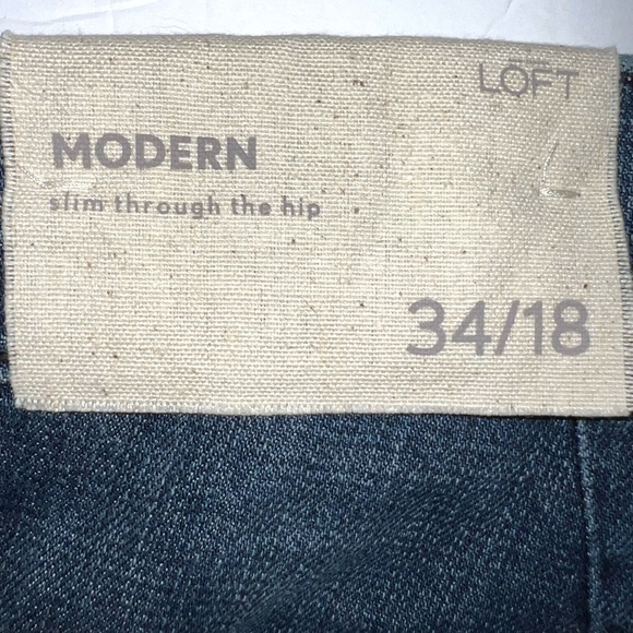 LOFT sz 18 medium blue Modern Slim Through the Hip mid rise wide leg jeans pants - Picture 9 of 14
